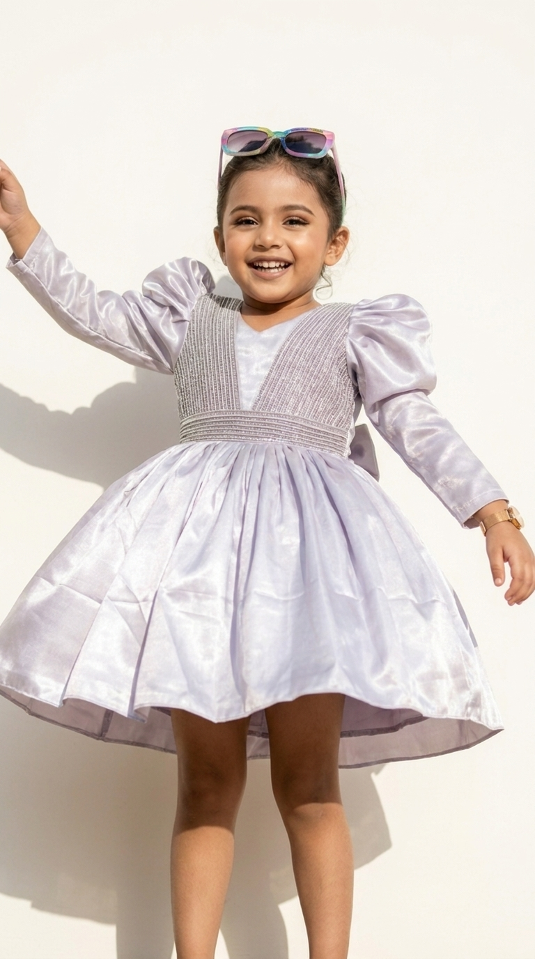 Lavender Satin Princess Party Dress
