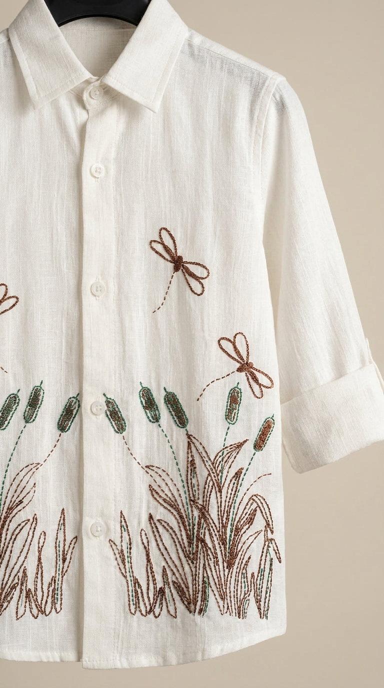 Nature Sketch Embroidered Cargo Set