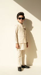Ivory Regal Crest Nehru Jacket Set