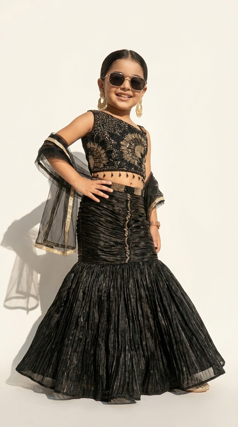 Midnight Celestial Mermaid Lehenga Set