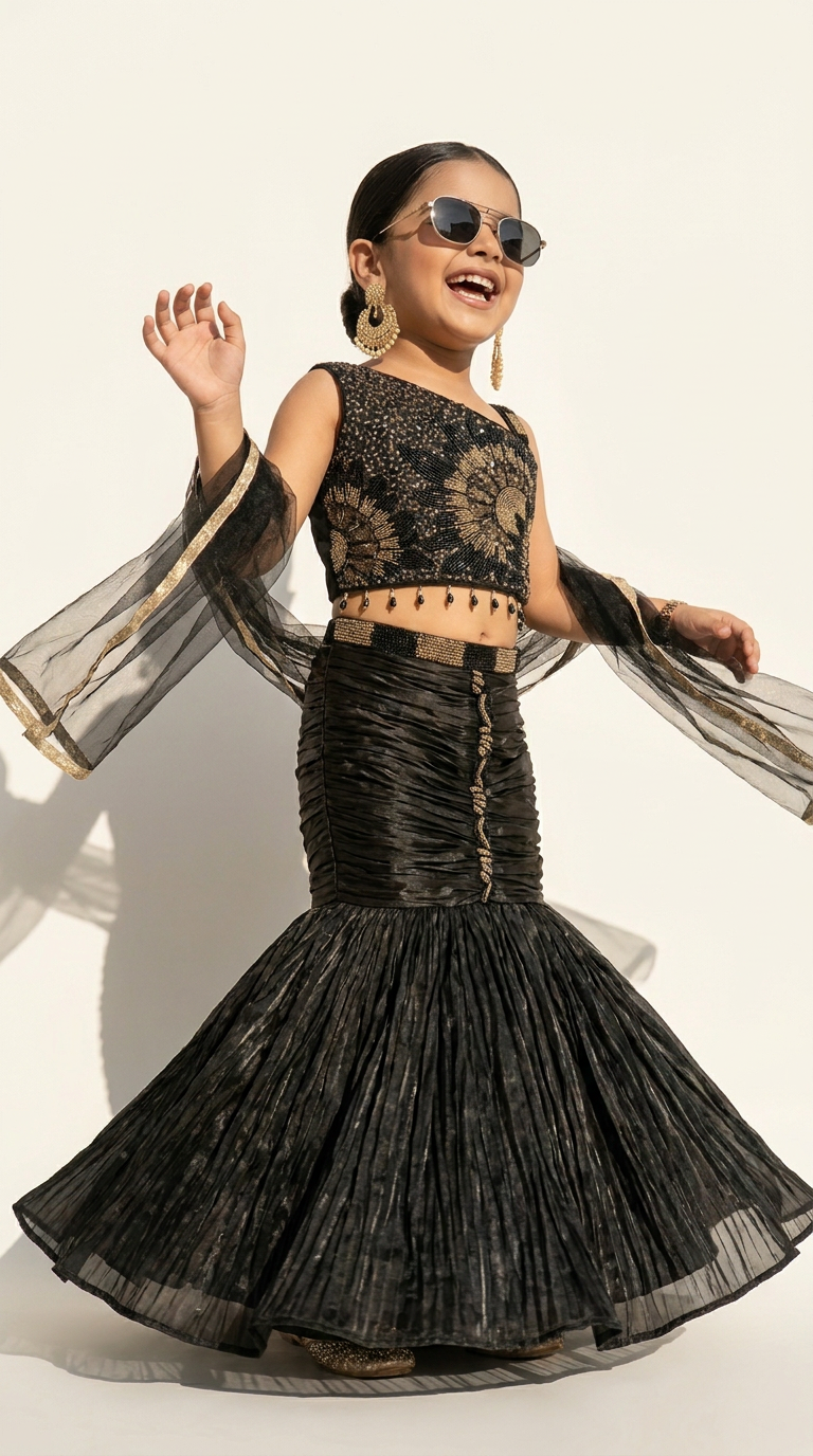 Midnight Celestial Mermaid Lehenga Set