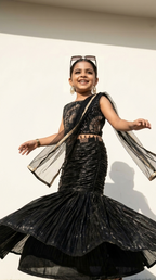 Midnight Celestial Mermaid Lehenga Set