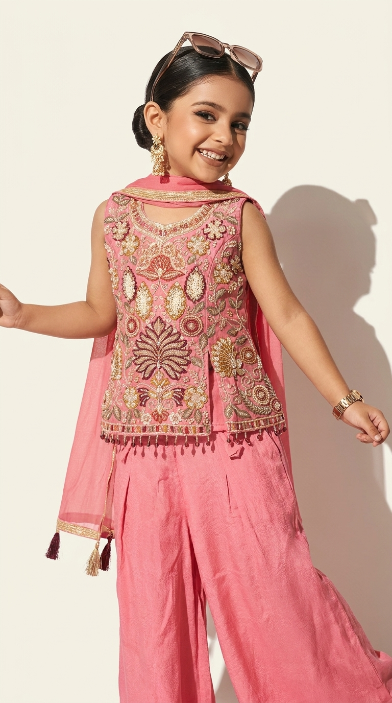 Rose Royale Embellished Palazzo Set