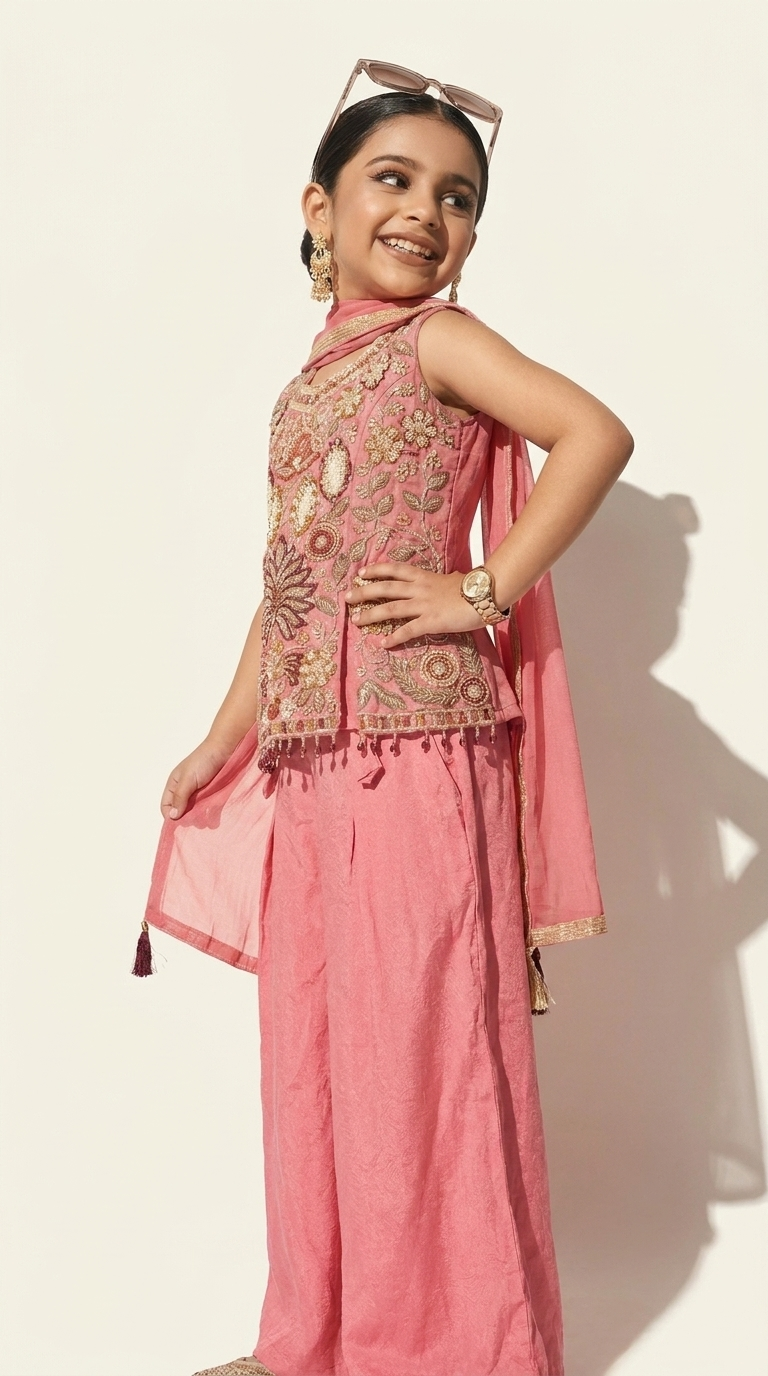 Rose Royale Embellished Palazzo Set