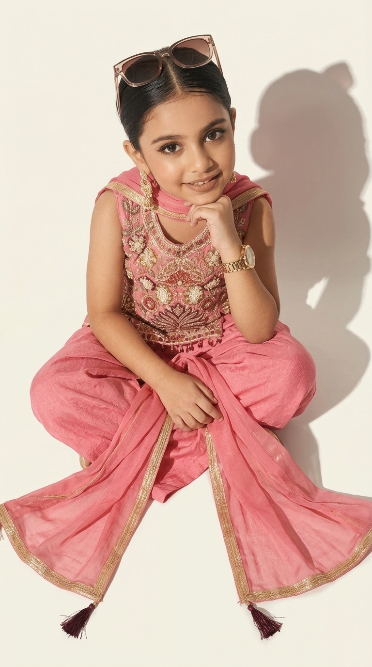 Rose Royale Embellished Palazzo Set