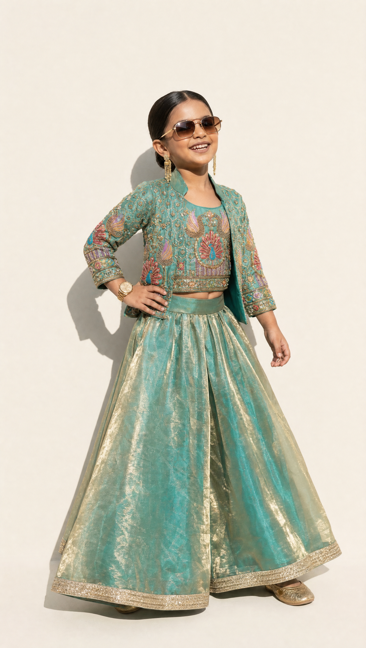 Emerald Peacock Royale Sharara Set