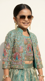 Emerald Peacock Royale Sharara Set