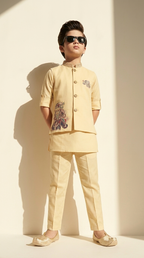 Ivory Maharaja Elephant Kurta Set