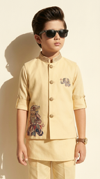 Ivory Maharaja Elephant Kurta Set