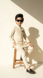 Ivory Regal Crest Nehru Jacket Set