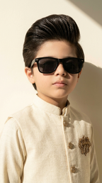 Ivory Regal Crest Nehru Jacket Set