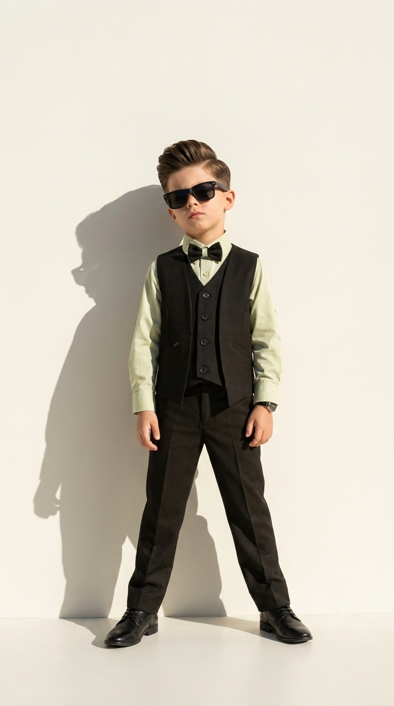 Black Prestige Three-Piece Suit Set