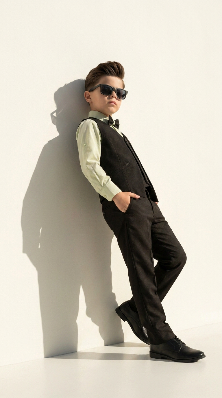 Black Prestige Three-Piece Suit Set