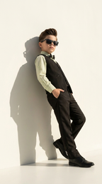 Black Prestige Three-Piece Suit Set