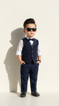 Navy Royale Pinstripe Waistcoat Set