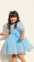 Sky Blue Blossom Sparkle Princess Dress