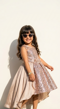 Champagne Rose Sequin Cascade Dress