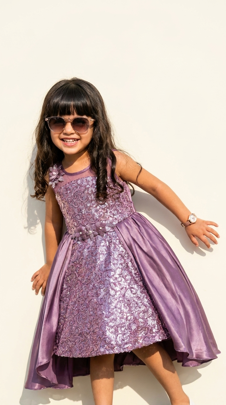 Amethyst Sparkle Cascade Party Dress