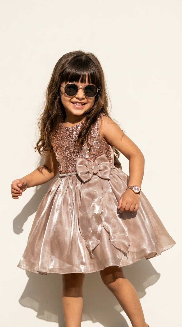 Mocha Starlight Sequin Party Dress