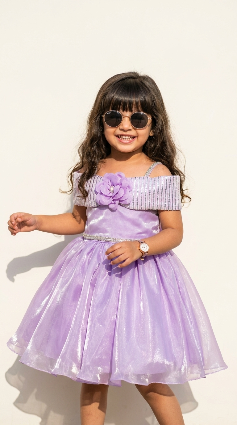 Lavender Bloom Sparkle Princess Dress
