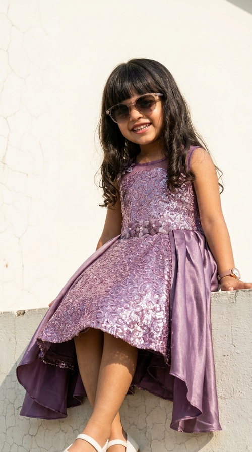 Amethyst Sparkle Cascade Party Dress