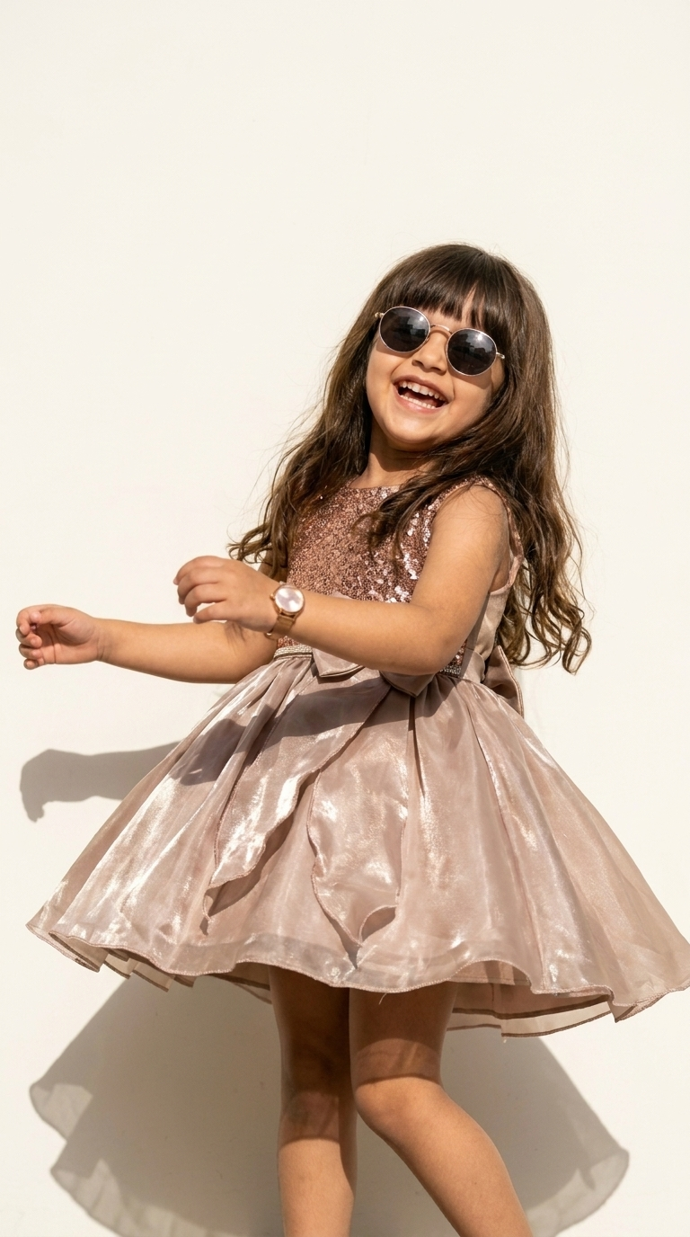 Mocha Starlight Sequin Party Dress