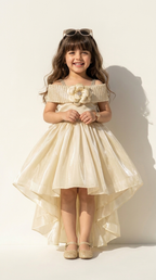 Champagne Blossom High-Low Princess Dress