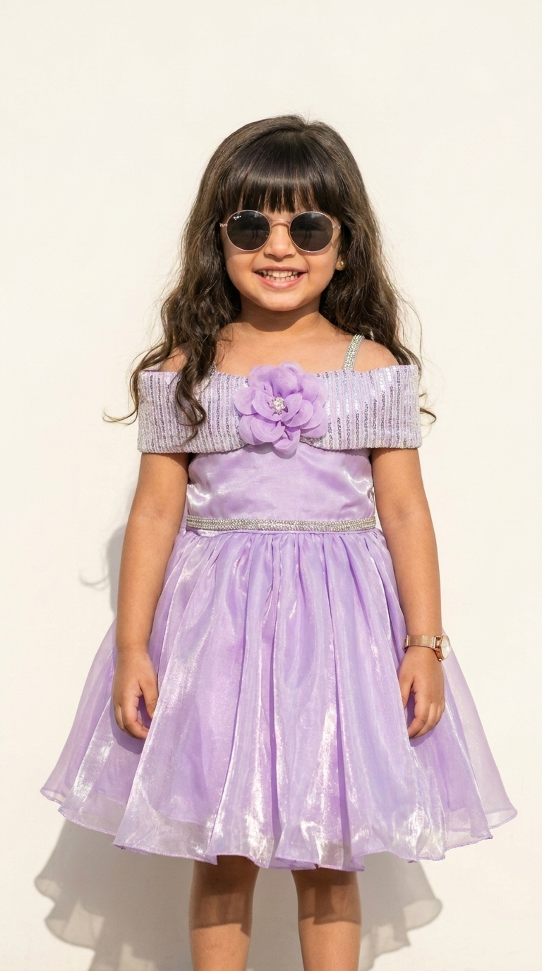 Lavender Bloom Sparkle Princess Dress