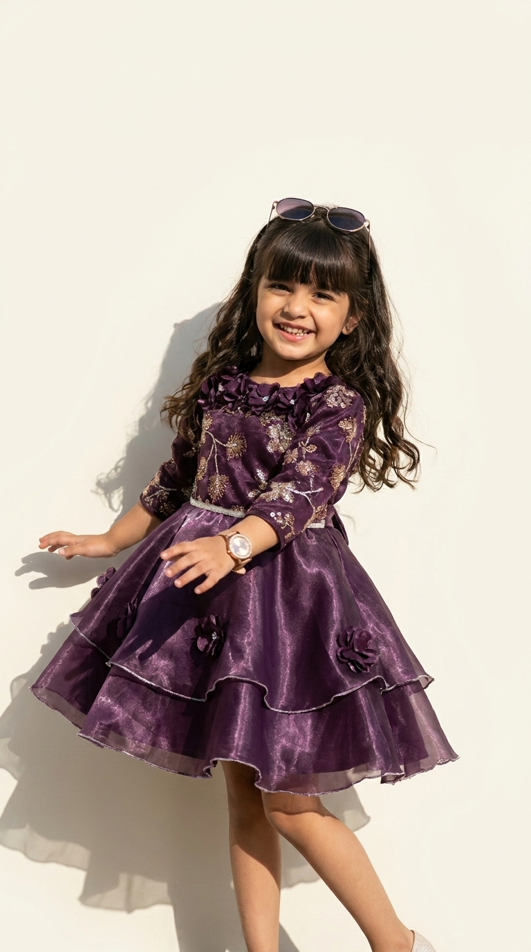 Royal Plum Blossom Party Dress