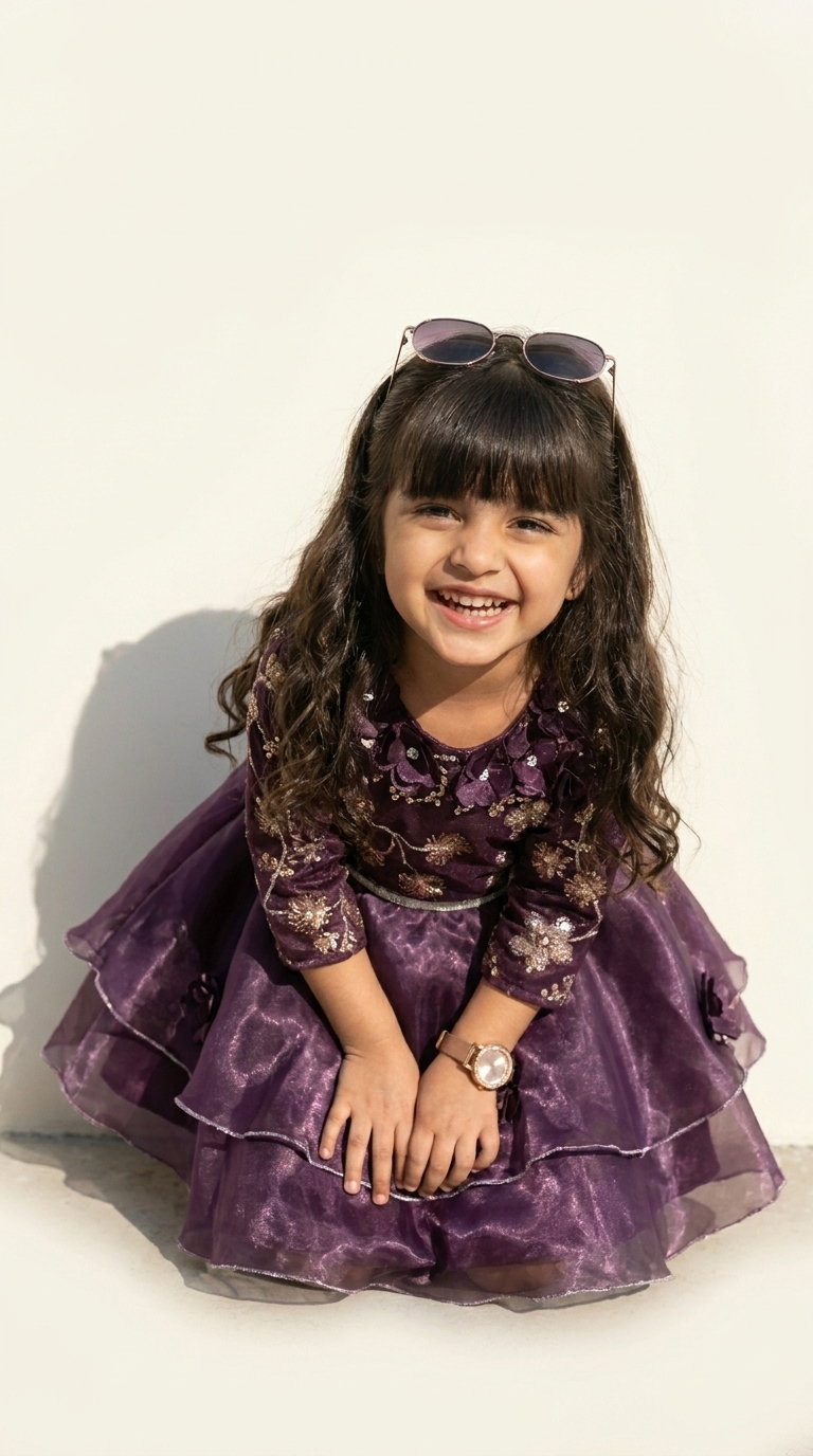 Royal Plum Blossom Party Dress