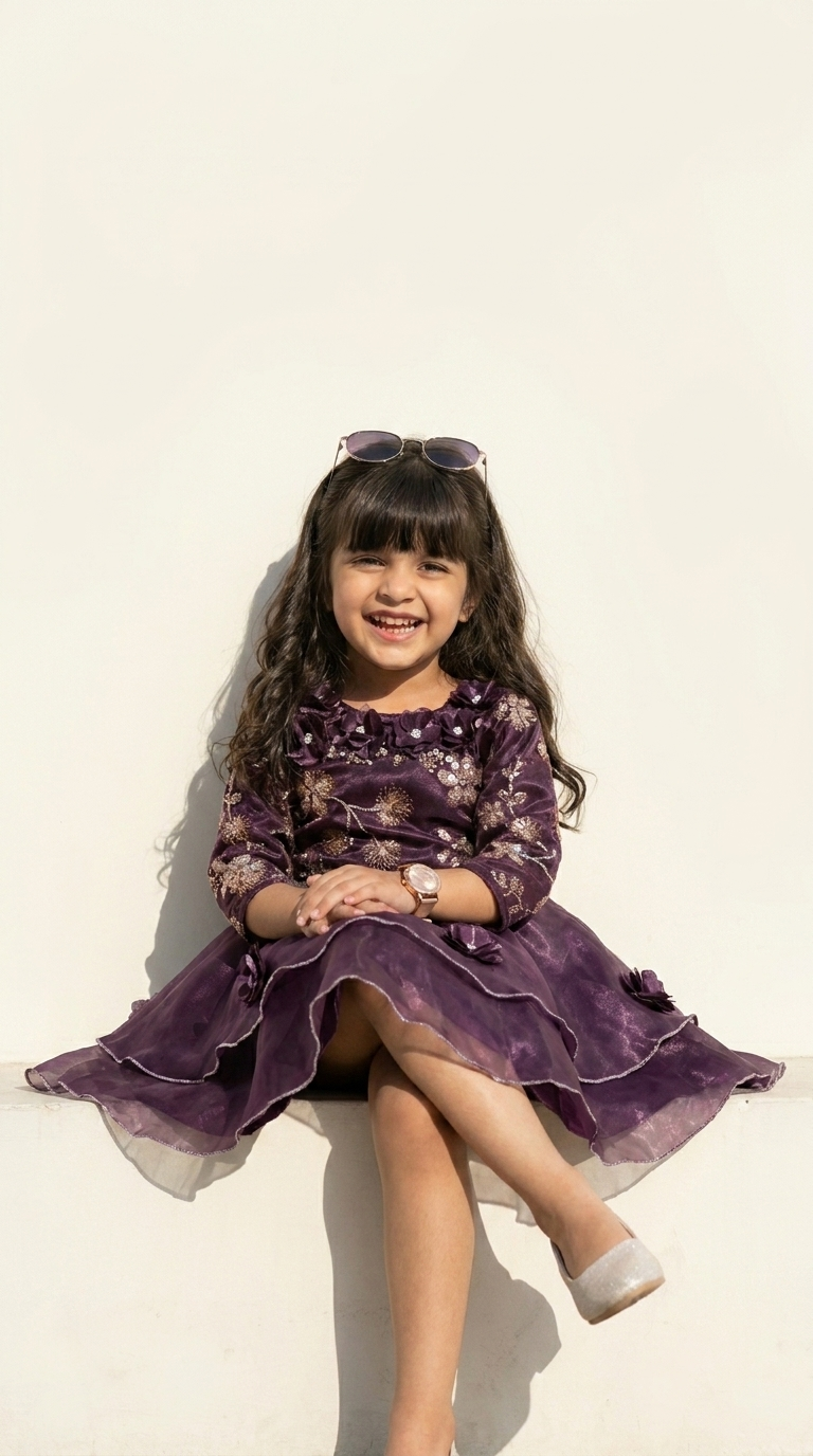 Royal Plum Blossom Party Dress