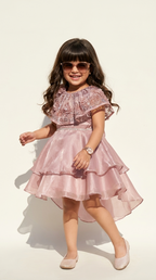 Blush Rose Sparkle High-Low Party Dress