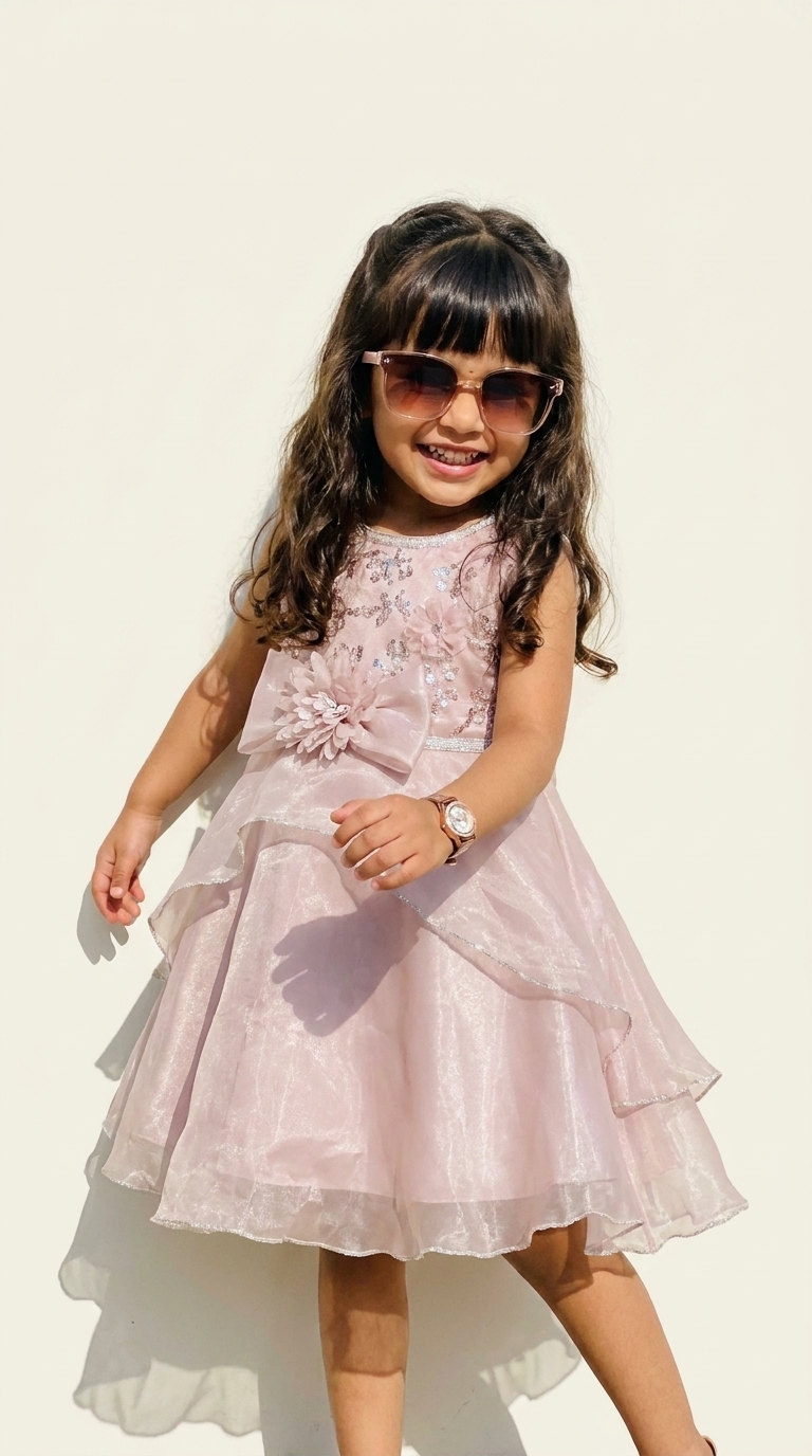 Blush Petal Sparkle Princess Dress