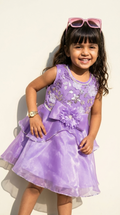 Lavender Blossom Bow Party Dress