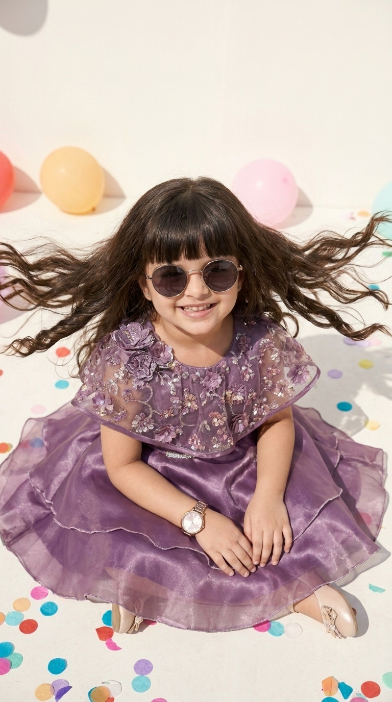 Lavender Enchanted Blossom Party Dress