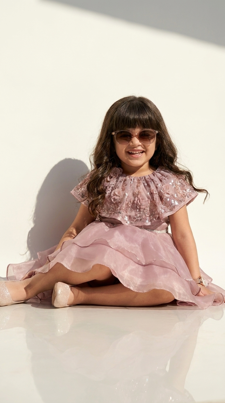 Blush Rose Sparkle High-Low Party Dress