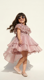 Blush Rose Sparkle High-Low Party Dress