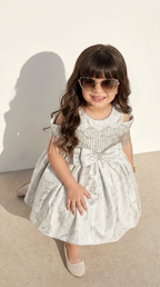 Silver Frost Crystal Bow Party Dress