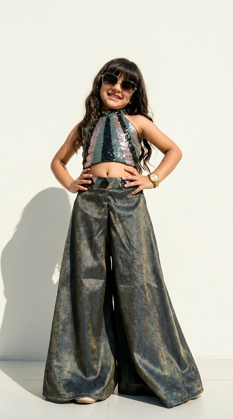 Midnight Prism Sequin Palazzo Set
