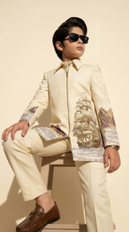 Ivory Voyage Designer Jacket & Trouser Set