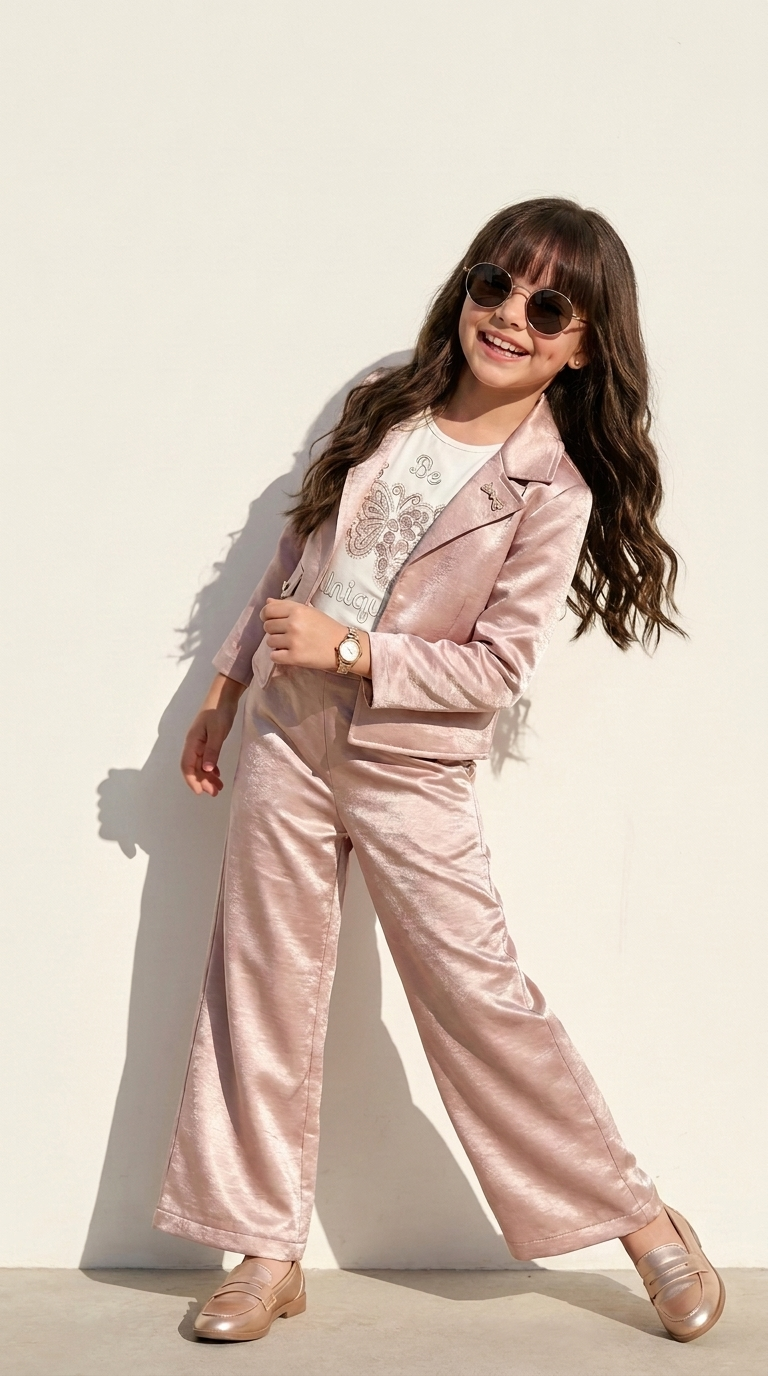 Blush Luxe Metallic Blazer Co-ord Set