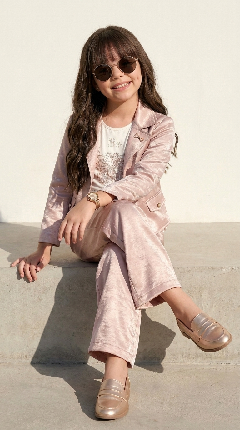 Blush Luxe Metallic Blazer Co-ord Set