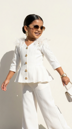 Ivory Angel Feather Luxe Co-ord Set