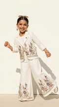 Ivory Blossom Embroidered Blazer Co-ord Set