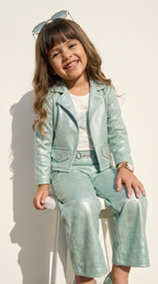 Mint Glimmer Metallic Blazer Co-ord Set