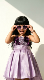 Lavender Rose Charm High-Low Party Dress