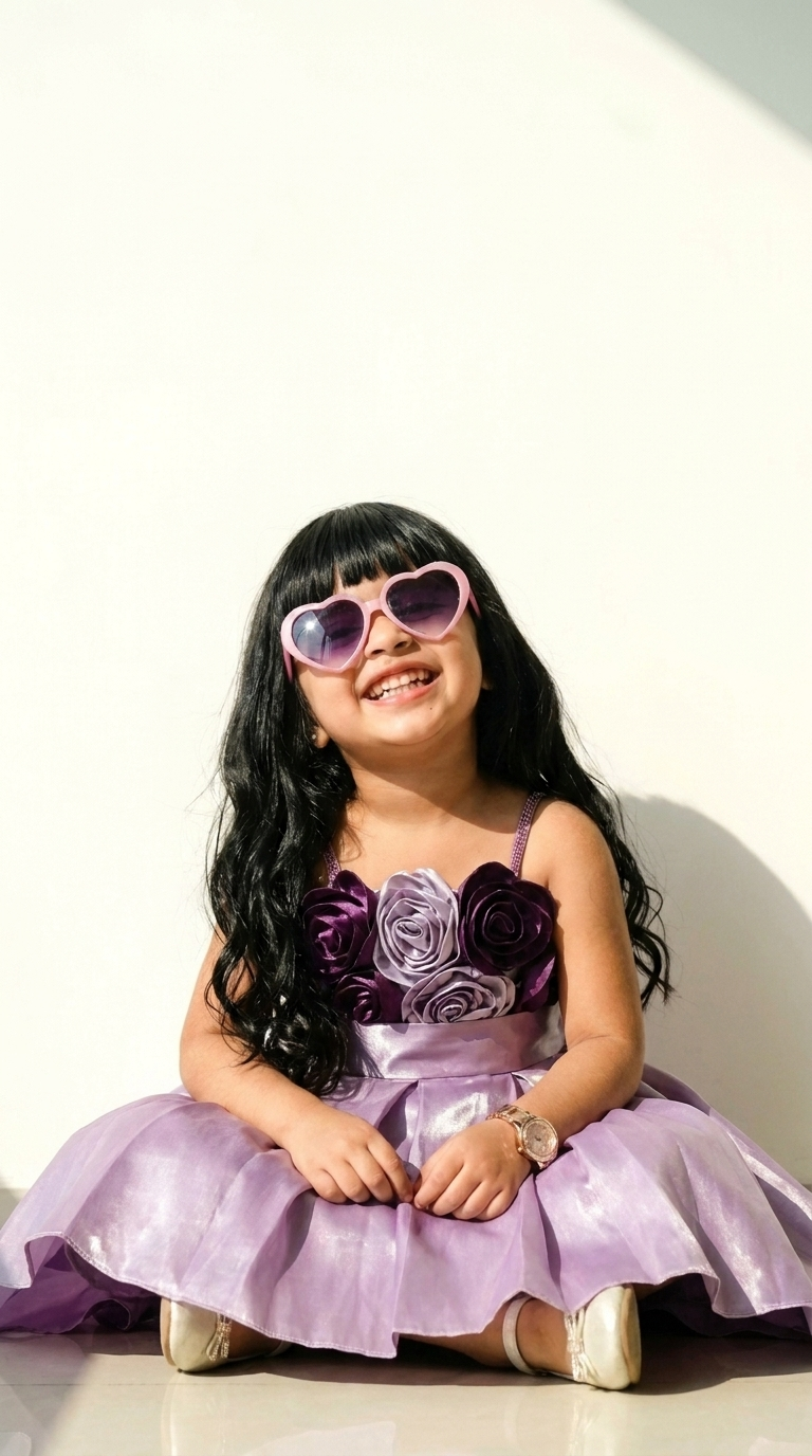 Lavender Rose Charm High-Low Party Dress