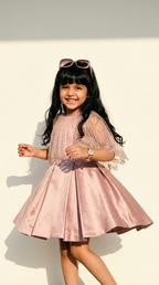 Rose Blush Sparkle Cape Party Dress