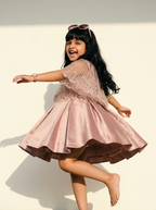 Rose Blush Sparkle Cape Party Dress