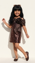 Mocha Rose Luxe Sequin Party Dress